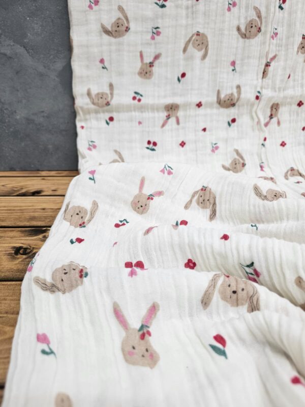 CuteBunny' Müslin Kumaş / TOPTAN KUMAŞ