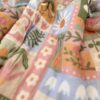 Turunculu Patchwork Müslin Kumaş / ÖN SİPARİŞ