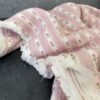 Lila Şeritli Çiçekli Müslin Kumaş / ÖN KUMAŞ
